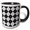 Black/White, variant on 3drose, Circle Pattern Background - Monochrome Abstract Vector Design, 11oz Two-tone Yellow Mug