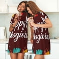 thumbnail image 4 of Kdxio Happy Thanksgiving Pattern Womens Short Sleeve Sleepshirt Scoopneck Cute Nightdress Ruffle Comfy Nightgown, 4 of 6