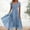 Sky Blue, variant on Women's Lace V-Neck Chiffon Midi Dress, Elegant Short Sleeve Formal Evening Gown, Flowy A-Line Wedding Guest Party Attire, 7 Colors, Sizes S-3XL