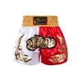 thumbnail image 4 of Miutii Kids Muay Thai Shorts Boys Elastic Waistband Boxing Trunks MMA Kickboxing Training Shorts Kick Yellow&White&Red XS/130, 4 of 8