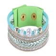 thumbnail image 1 of Accesorios de joyería de tejido de pulsera de diamantes de imitación de terciopelo de moda con cuentas (verde claro), 1 of 3