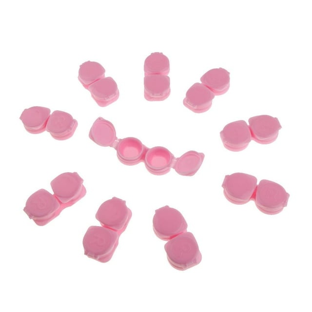 Milaget 10 Pcs Mini Boîte de Rangement pour Lentilles de Voyage Rose