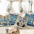 thumbnail image 4 of Warm Winter Wishes Decorative Throw Pillow Covers 18x18 Set of 4, Let It Snow Blue Gnome Pine Trees Cushion Case Decor, Snowflakes Seasonal Farmhouse Home Decoration for Sofa Couch, 4 of 6