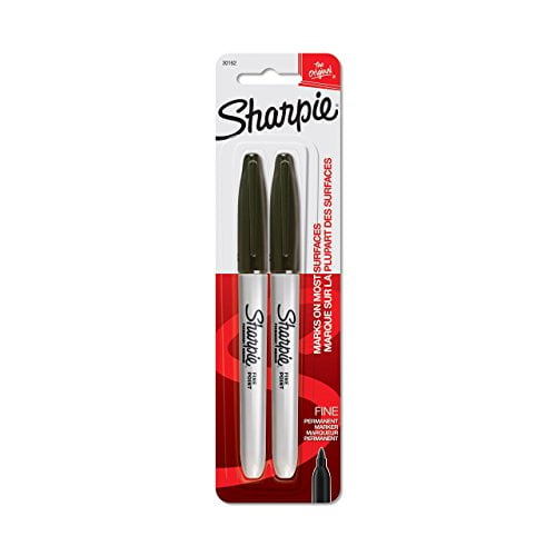 Sharpie Permanent Markers Fine Point Black 2-pack 30162PP for sale online 