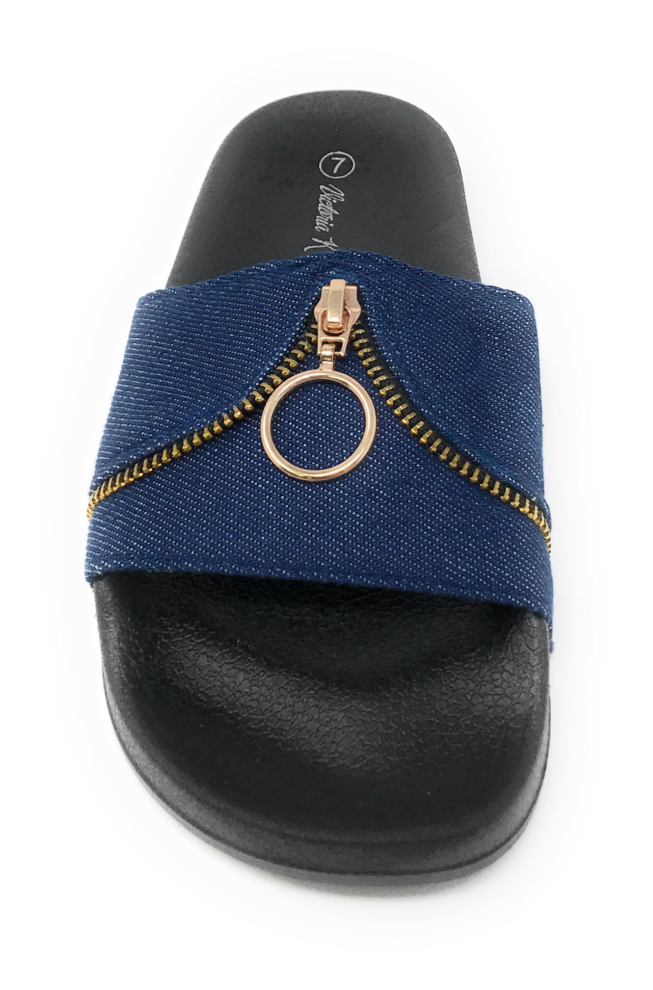 Victoria K Women's Zipper Slider Sandals