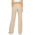 thumbnail image 3 of Cali1850 Women's Casual Linen Pants 32" Inseam Oceanside Drawstring Smocked Waist Lounge Beach Pants with Pockets, 3 of 6