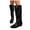 C, variant on Fashion Pointed Toe Flat Suede Knee High Boots for Women Comfortable Wide Calf Western Non Slip Fall Booties Black Size 8