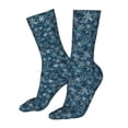 thumbnail image 5 of KLL Blue and White Gradient Snowflake Print Womens Crew Socks Athletic Middle Tube Long Socks Novelty Socks Gifts For Men, 5 of 7