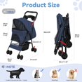 thumbnail image 3 of Yedigre 4-Wheel Foldable Pet Stroller for Small Dogs & Cats – Breathable Mesh Windows, Cup Holder & Storage Basket, Holds 22lbs, 3 of 8