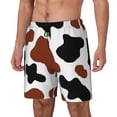thumbnail image 1 of Fotbe Brown Black Cow Traje de Baño para Hombre – Shorts de Natación de Secado Rápido con Forro y Bolsillos-Small, 1 of 6
