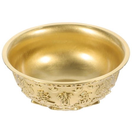ADDHAT Home Decoration Brass Bowl Golden 1Set 4.7x4.7x1.8in
