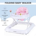 thumbnail image 6 of Babyjoy Foldable Baby Activity Walker with  Adjustable Height& Detachable Seat Cushion Pink, 6 of 9
