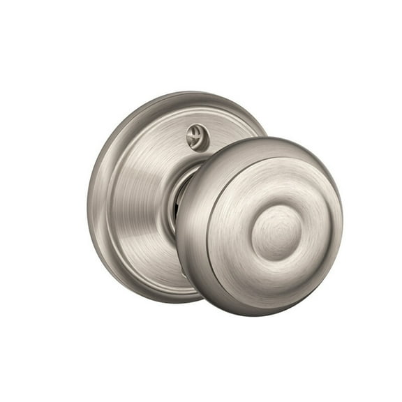 Schlage Residential F170 GEO 619 Single Dummy Georgian Knob Satin Nickel