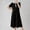 Black, variant on Sentmoon Maternity Dress Lapel Solid Color Long Dresses Short Sleeve Loose Fit Vacation Holiday Maxi Dress with Sleeves for Work and Office XL-3