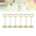 thumbnail image 2 of MasteelfCA 6 Pcs Gold Heart Shape Photo Holder Stands Table Number Holders Place Paper Menu Clips for Weddings (Golden), 2 of 8