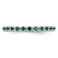 thumbnail image 4 of Auriga 925 Sterling Silver Created Emerald Eternity Ring for Women Size- 5, 4 of 6