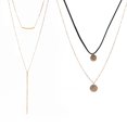 thumbnail image 1 of Uds. Collar de aleación de terciopelo de múltiples capas, collar con colgante de círculo redondo, joyería, 1 of 5