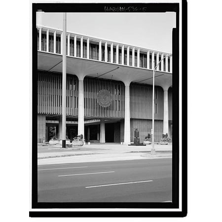 Historic Print, Hawai'i State Capitol, Beretania and Punchbowl Streets, Honolulu, Honolulu County, HI - 5, 16" x 20"