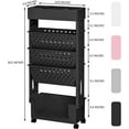 thumbnail image 2 of 5 Tier Rolling Utility Cart with Lockable Casters for Study Office Kitchen Classroom - Black, 2 of 6