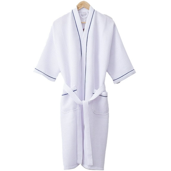 FLMEI Cotton Robes for Women Mens Lightweight Kimono Bathrobe Unisex Soft Night-Robe for Four Seasons Men and Women Robes Sleepwear L-XL-XXL