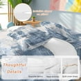 thumbnail image 2 of Abstract Stitching 4 Piece Duvet Cover Set Queen Size Vintage Blue White Blend Texture Soft Bedding Set Comforter Cover, 1 Duvet Cover 1 Flat Sheets and 2 Pillowcases, 2 of 9