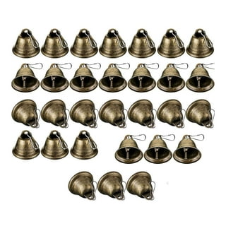 Yasirona 100pcs Small Gold Bells Mini Bells for Crafts,50PCS 0.39 inch and 50pcs 0.55 inch Decorative Bells Christmas Tree Pendants for Craft Making