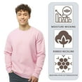 thumbnail image 3 of Tultex Men’s Crewneck Long Sleeve Sweatshirt, 80/20 Cotton/Polyester Fleece Winter Sweater (Black+White 2PCS, XL), 3 of 7
