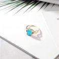 thumbnail image 4 of Gem Stone King 1.89 Ct Green Turquoise Blue Created Sapphire 18K Yellow Gold Plated Silver Ring (Size 5), 4 of 5