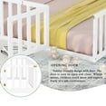 thumbnail image 3 of Gewnee Queen Size Toddler Floor Bed,Pine Wood Kids Floor Bed Frame with Fence and Door,White, 3 of 8
