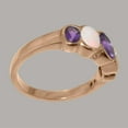 thumbnail image 3 of LBG British Made 10k Rose Gold Ring with Natural Amethyst & Opal Womens Band Ring - 33 size options - Size 4, 3 of 6