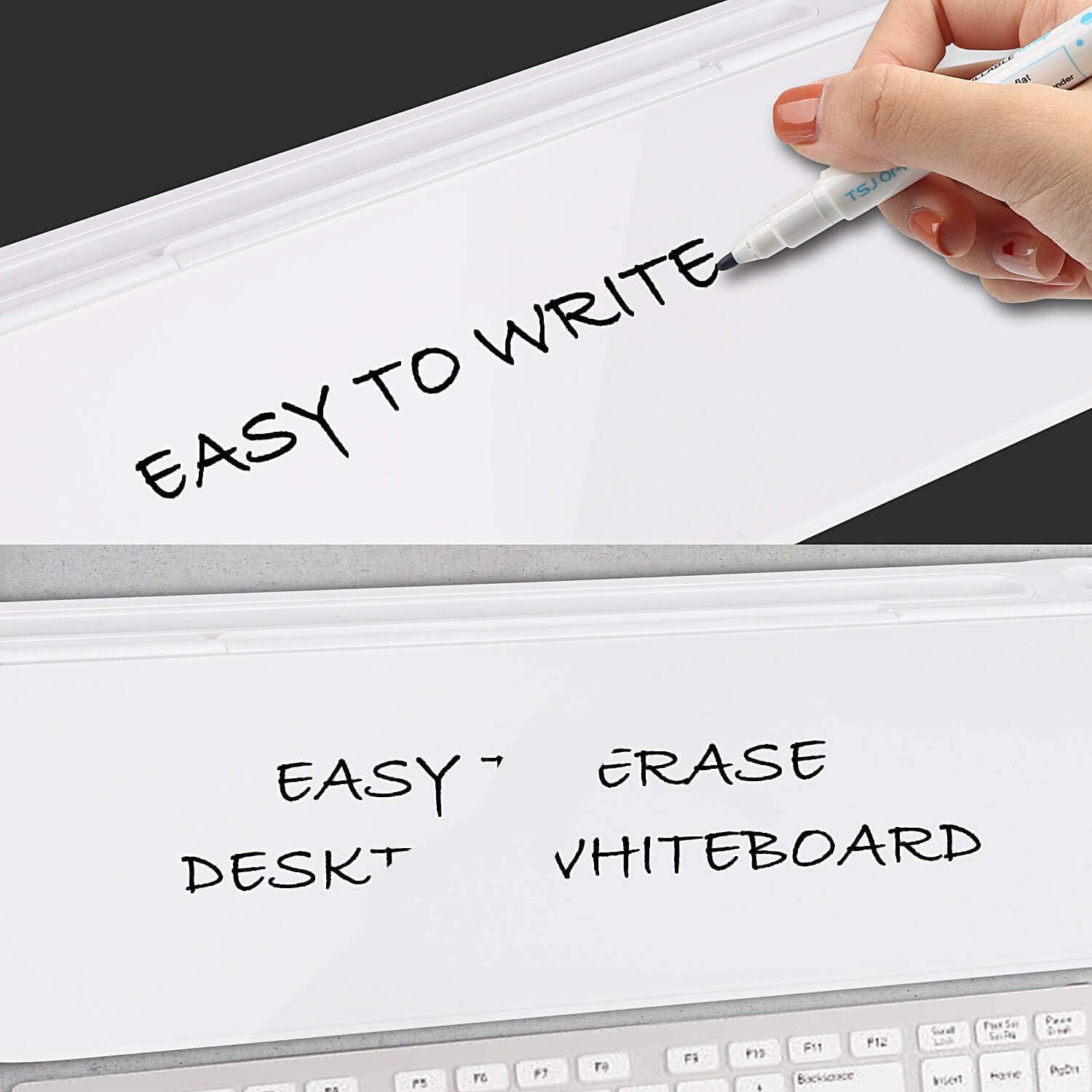 Small Glass Desktop Whiteboard Dry-Erase-Board Computer Keyboard 