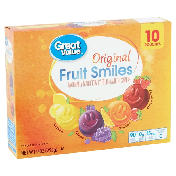 Great Value Fruit Smiles Flavored Snacks, 9 oz