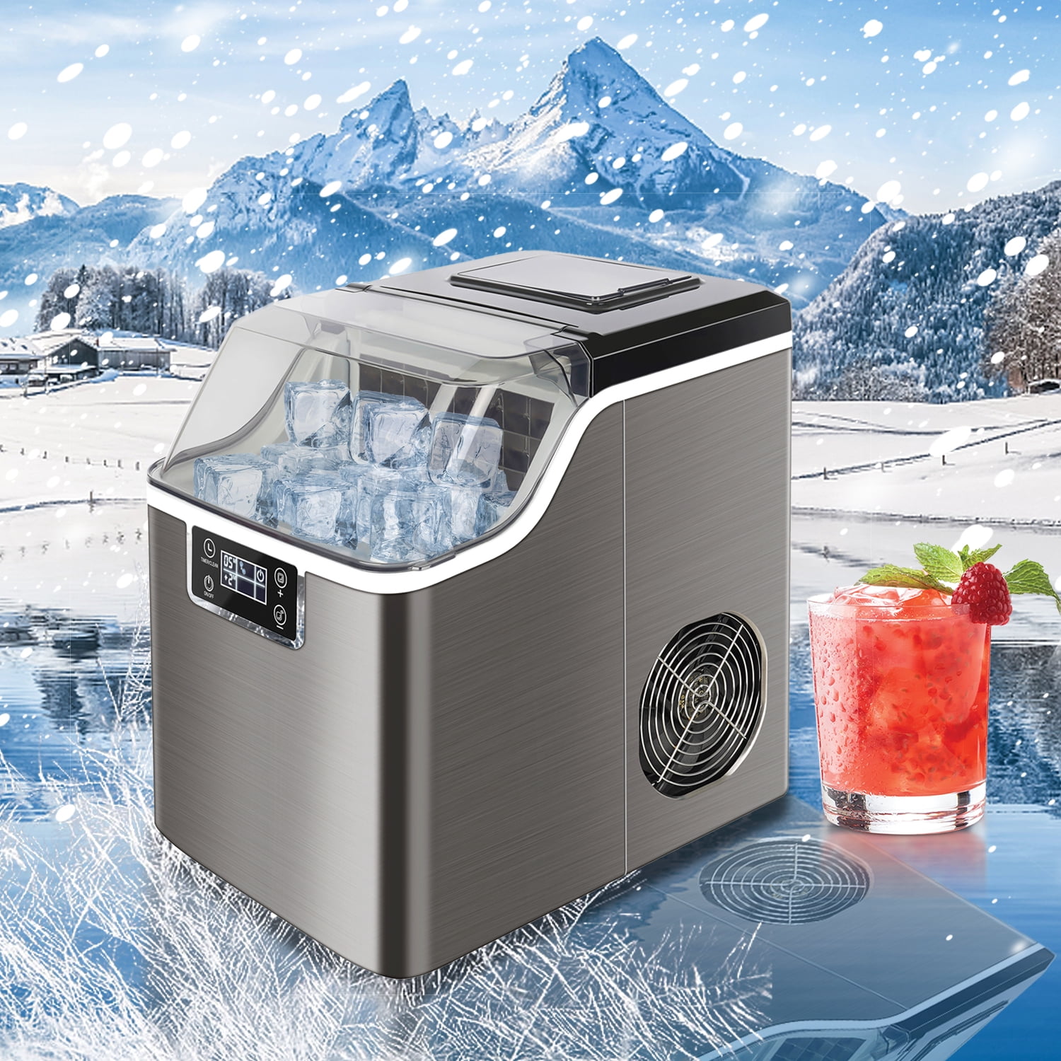 Countertop Ice Maker Machine, Seizeen 13Min Quick Ice Maker Portable