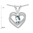 thumbnail image 4 of Star K� Oval 5x3mm Genuine Aquamarine Knotted Double Heart Pendant Necklace, 4 of 9