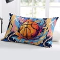 thumbnail image 5 of Sports Basketball Throw Pillow Cover, Colorful Graffiti Painting Rectangle Decorative Pillow Case Protector Soft Cushion Cover Lumbar Pillowcase for Couch Sofa Bedroom Car Chair Decor 16x24 Inch, 5 of 8