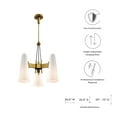 thumbnail image 7 of Modway Beacon 3-Light Pendant Light in Opal Satin Brass, 7 of 7
