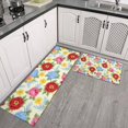 thumbnail image 2 of Pioneer Flower Floral Print Pattern Kitchen Rugs Sets Of 2, Anti Fatigue Non Slip Washable Floor Mats for Kitchen Sink Laundry, 17X30 Inch + 17X47 Inch, 2 of 6