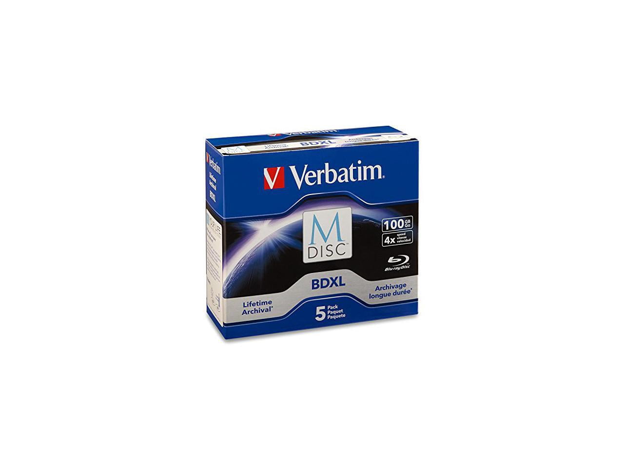 Verbatim M Disc BDXL 100GB 4X 5 Pack Jewel Case 98913