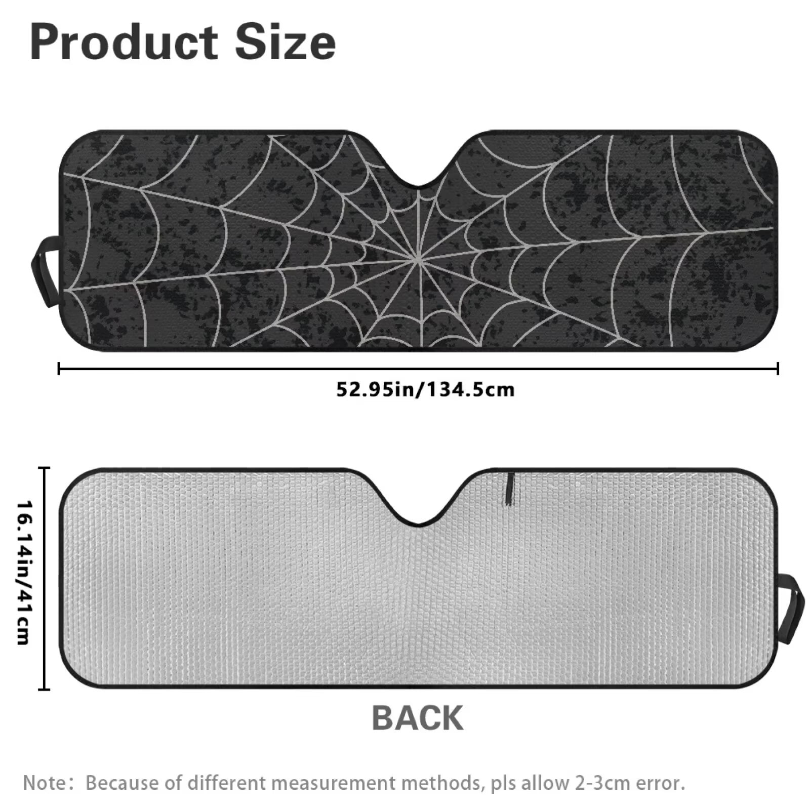Uorisanigo Windshield Sun Shade UV Rays & Heat Protection Accessories for Jeep Wrangler, Foldable Spider Web Print Windshield Shade for Jeep Wrangler TJ JK JKU 1996-2018