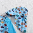 thumbnail image 4 of Hienoo Boys Long Sleeve Zipper One-Piece Swimsuit with Sun Hat Swimwear Sets, Sizes 0-24M, 4 of 5