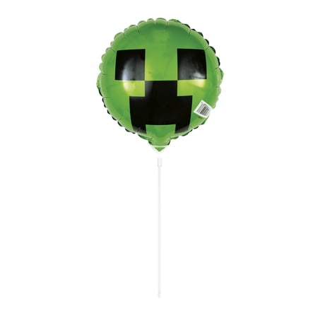 9" Foil Minecraft Balloon with Stick