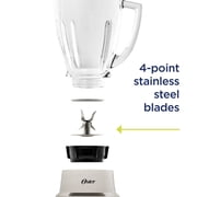 خلاط Oster One Touch مع برامج السيارات و 6 -Cup Glass Jar ، نيكل مصقول