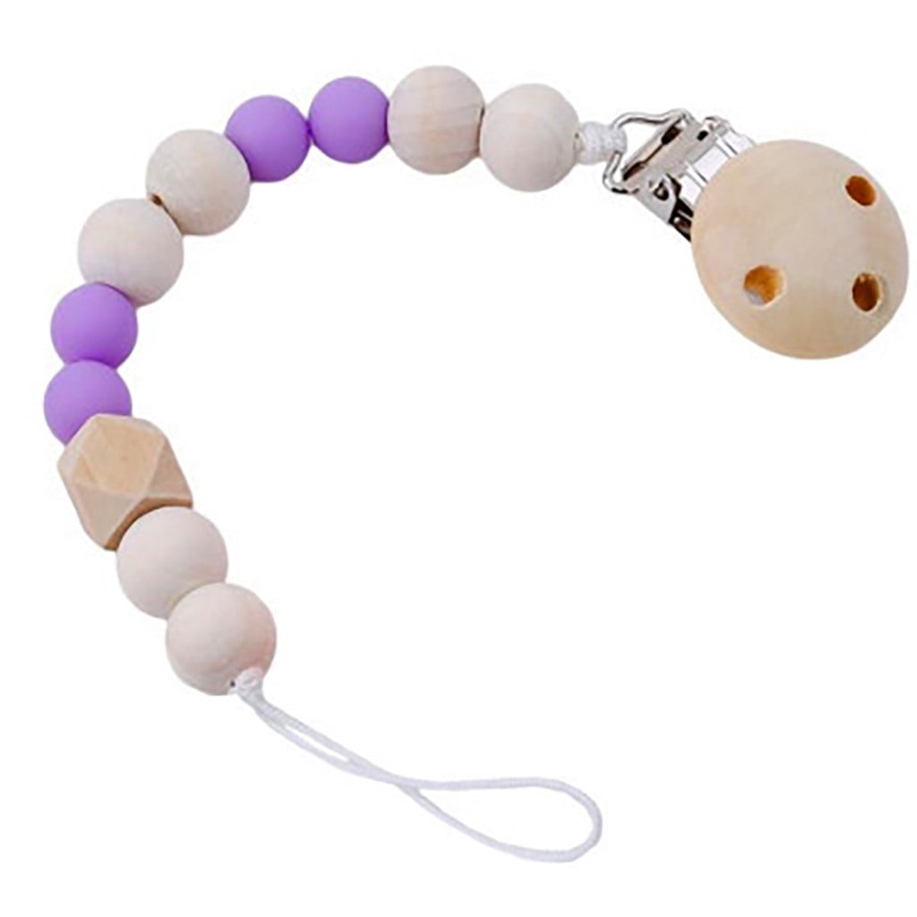 Baby Wood Beaded Pacifier Pacifier Chain Pacifier Clip For Kids
