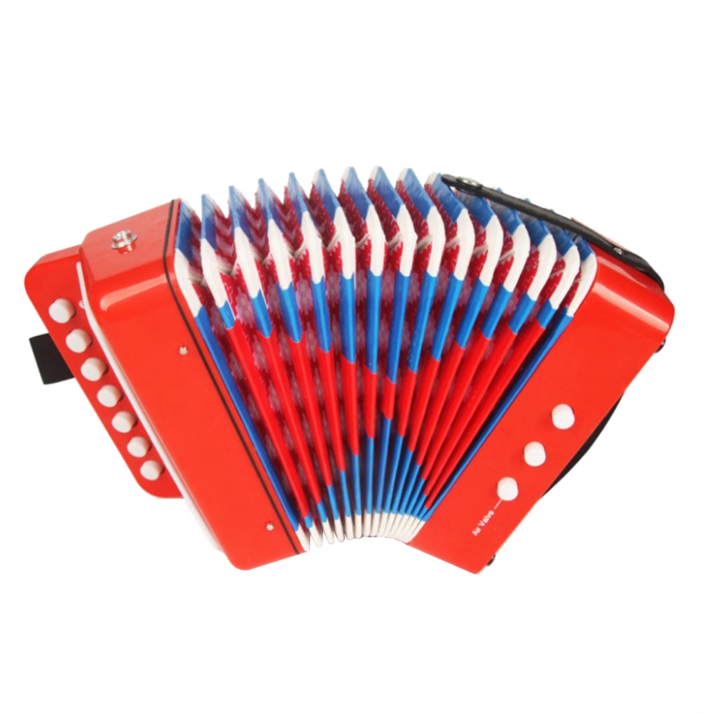 OUNONA 7 Keys 3 Buttons Mini Accordion Children Educational Toy Musical