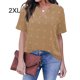 thumbnail image 4 of Qarigey Blusa con cuello en V Camisa estética holgada Oficina Vacaciones Playa Compras Moda Verano Top Novia Madre Ropa Prendas para la parte del cuerpo Caqui XXL Qarigey AP011062-30, 4 of 5
