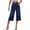 Dark Blue, variant on Capri Jeans for Women Wide Leg Trendy High Waisted Side Seam Stretchy Denim Capris Pants Summer Casual Jeans, L