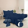 thumbnail image 4 of ROYALE Navy Duvet Cover Queen Size - Washed Duvet Cover Set, 3 Piece Double Brushed Duvet Covers with Button Closure - 1 Duvet Cover 90x90 inches and 2 Pillow Shams - Comforter Cover, 4 of 8
