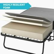 CECER Folding Bed 5 Mattress, 75×38 Twin Size Rollaway Foldable Bed with Memory Foam Mattress, Metal Guest Bed Dust Cover Not Included