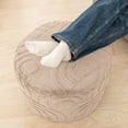 thumbnail image 4 of Round Ottoman Pouf Ottoman Foot Stool Seat Faux Fur Bean Bag Foot Rest Floor Chair Leg Rest for Living Room, Bedroom or Wedding Gifts 20x20x14 Inches (Khaki), 4 of 18