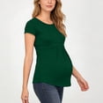 thumbnail image 4 of Axiiglly Maternity Shirts Short Sleeve Crew Neck Pleated Stretch Pregnancy T-Shirts Soft Comfortable Plus Size Tee for Women, S-4XL, 4 of 9